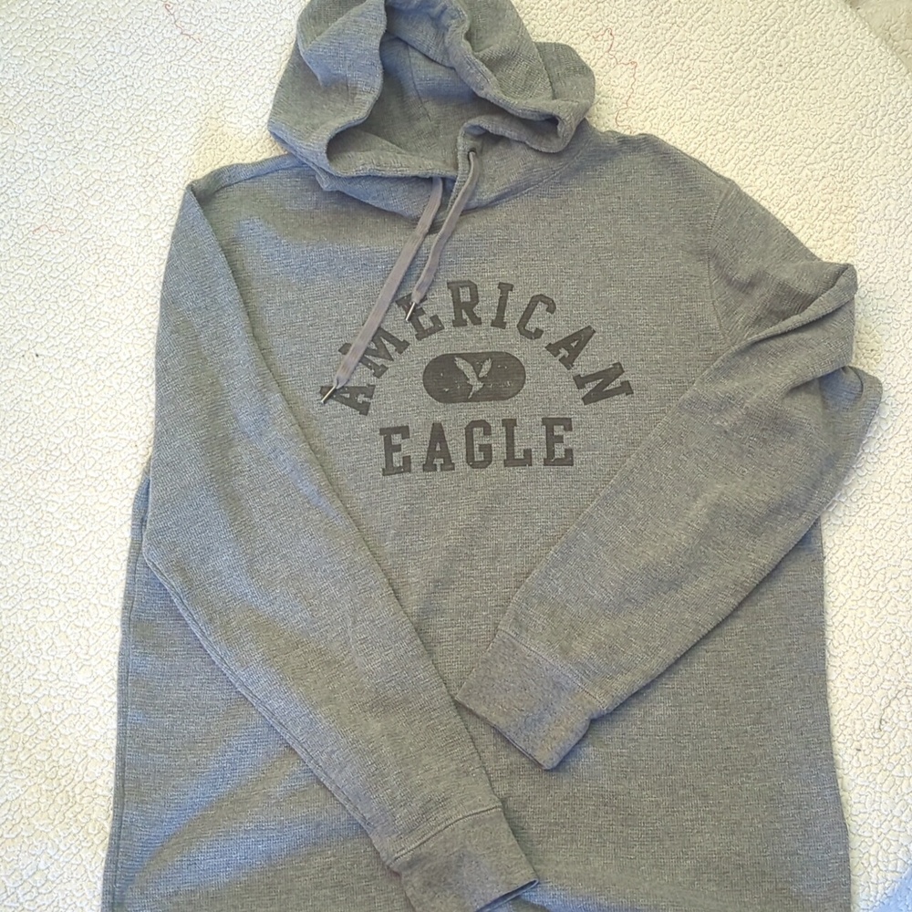 America Eagle Gray long sleeved hooded thermal